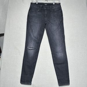 Hudson Womens Natalie Super Skinny Ankle Jeans Sz 26 Black Mid Rise